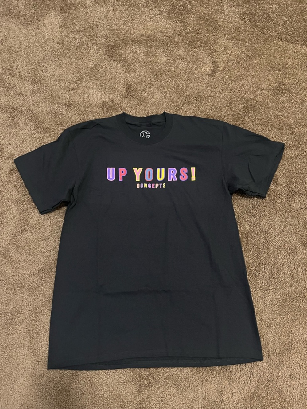 UP YOURS! Concepts Black Graphic Tee Size L NWOT